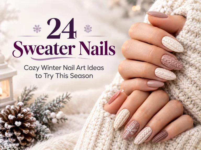 24 Sweater Nails Cozy Winter Nail Art Ideas to Try This Season