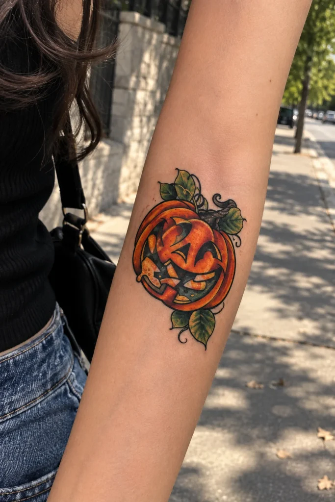 Cute Jack-o-Lantern Tattoo