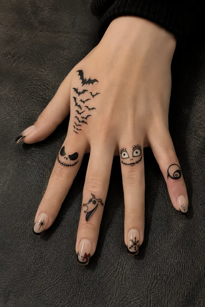 Finger Pumpkin Tattoo