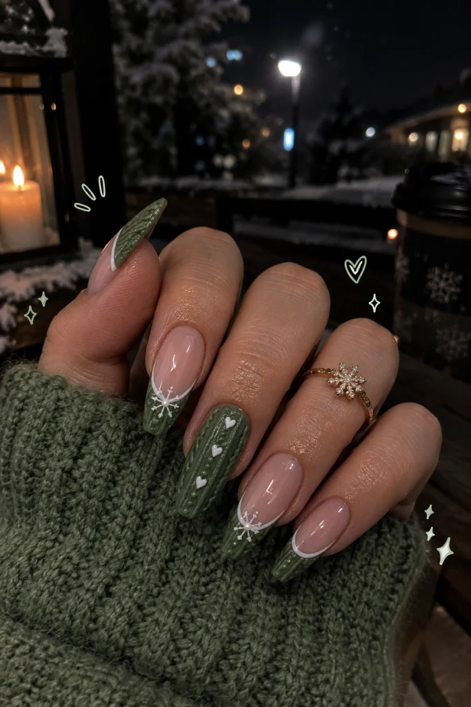 Micro Cable Knit French Tips