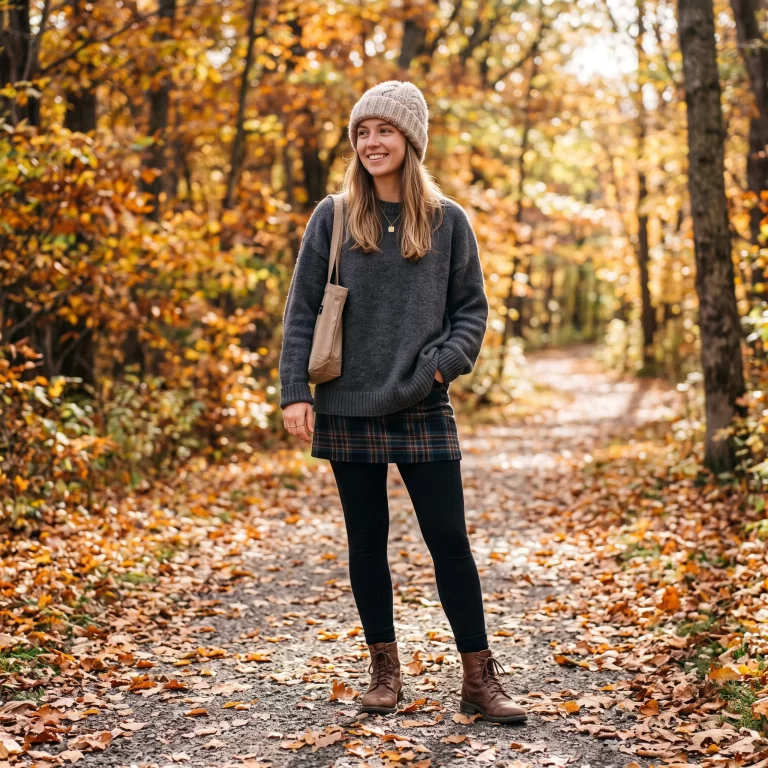 Mini Skirt + Leggings The Ultimate Casual Fall Look