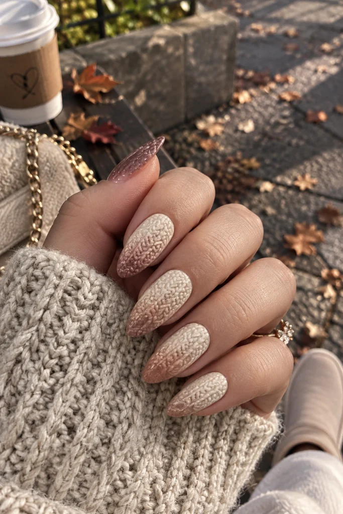Sweater Nail Designs With a Gradient Finish