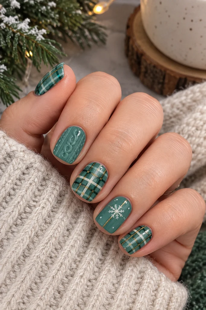 Sweater Nails Designs for Short Nails