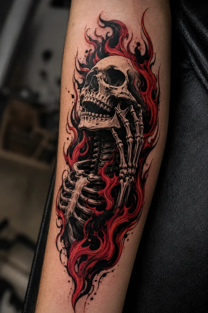 Traditional Old-School Skull Tattoo