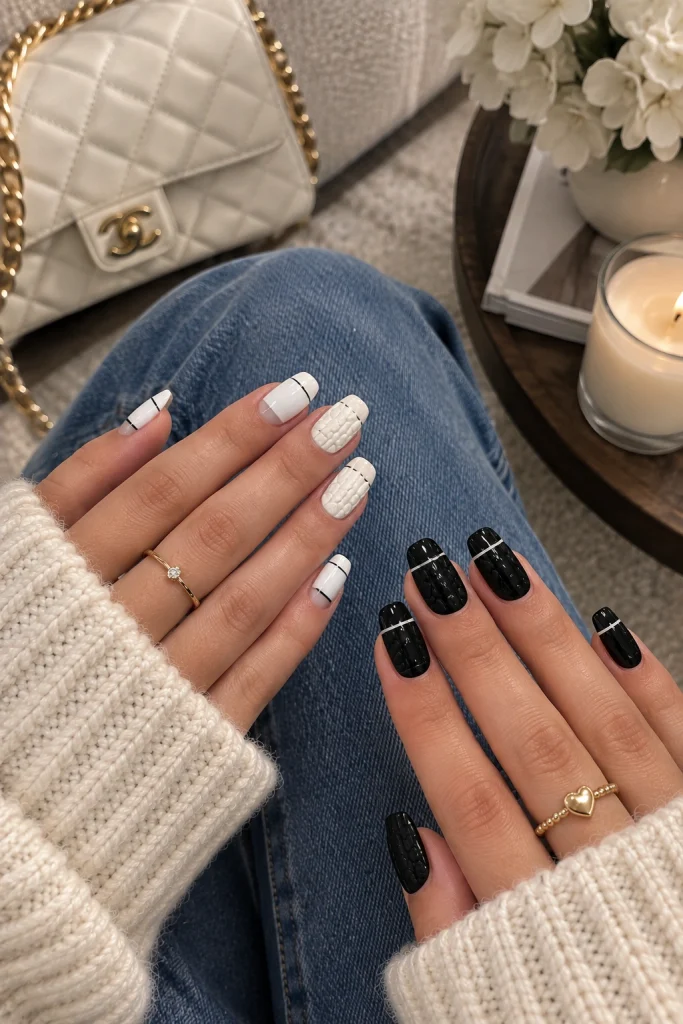 Two-Nail Accent Sweater Look
