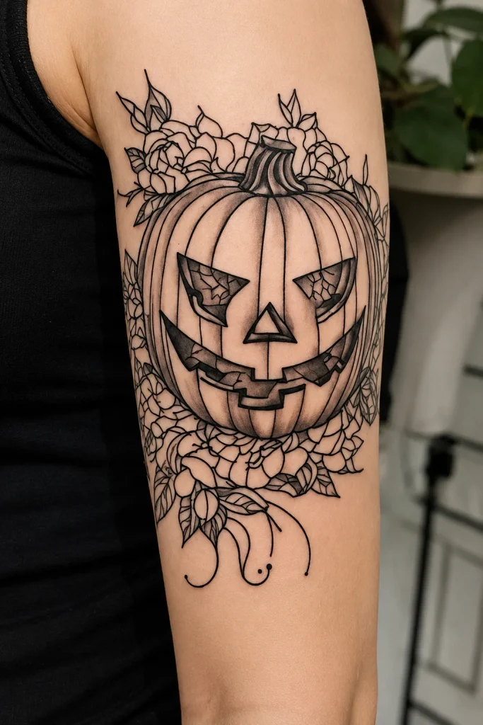 Watercolor Pumpkin Tattoo