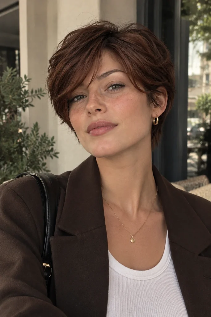 Auburn or Copper Pixie hair