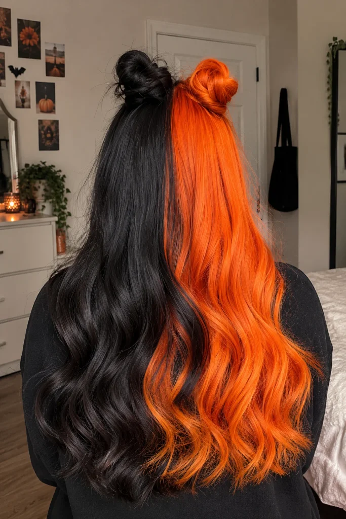 Orange & Black Halloween Hair