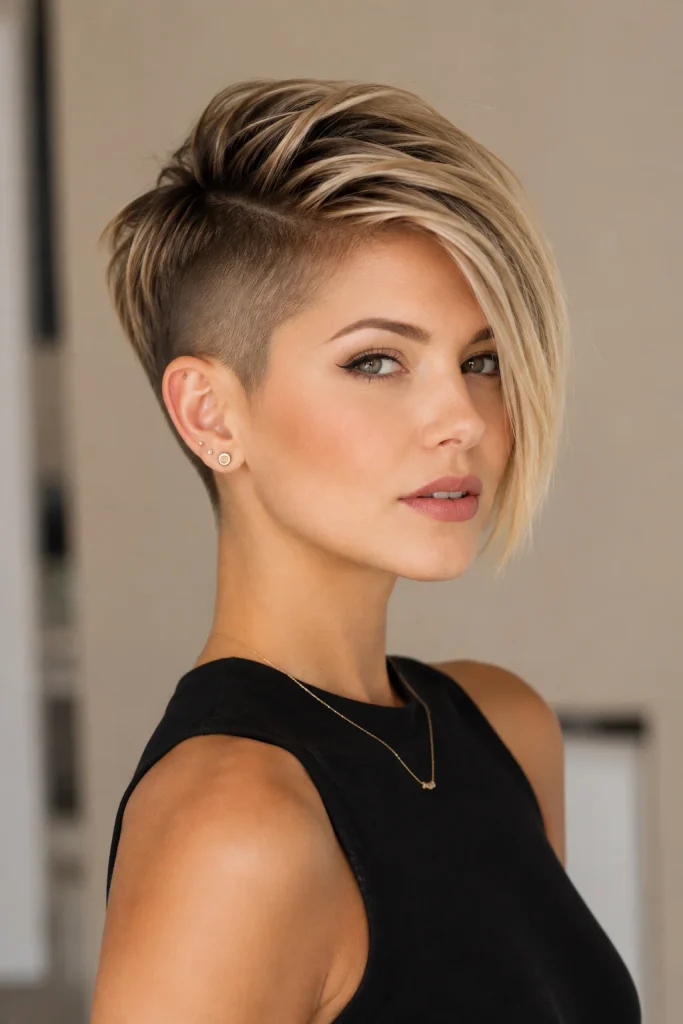 Side-Swept Pixie with Long Bangs hair